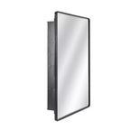 Head West 16.5"x27.5" Black Metal Wall Mount Storage Organizer with Glass Shelves