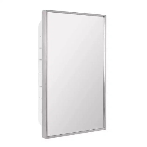 Head West 16"x26" Brushed Chrome Recessed Medicine Cabinet Mirror
