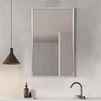 Specchiera da Bagno a Incasso in Cromo Spazzolato 16"x26"
