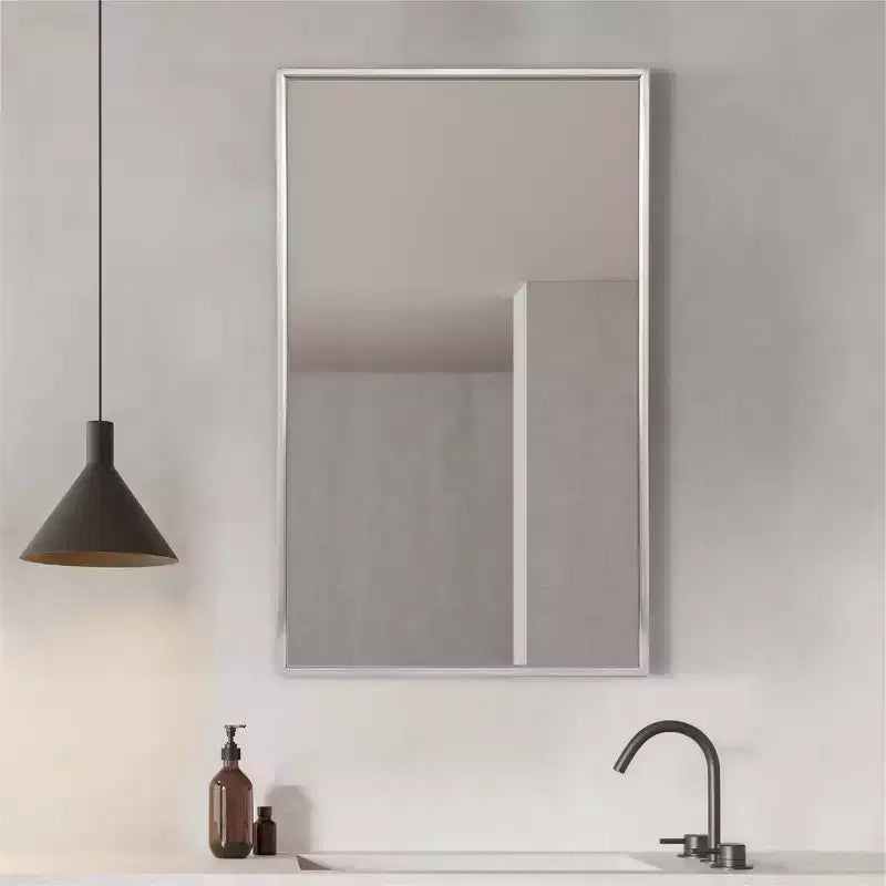 Specchiera da Bagno a Incasso in Cromo Spazzolato 16"x26"