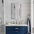Specchiera da Bagno a Incasso in Cromo Spazzolato 16"x26"