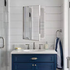 Specchiera da Bagno a Incasso in Cromo Spazzolato 16"x26"