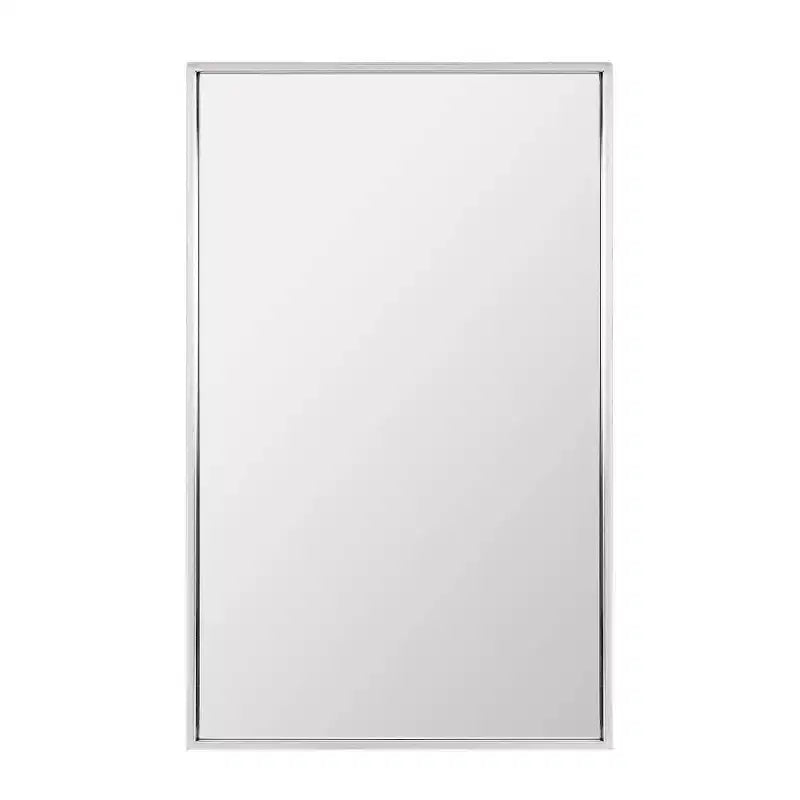 Specchiera da Bagno a Incasso in Cromo Spazzolato 16"x26"