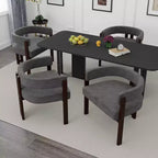 Tavolo da Bar Quadrato Minimalista 31,5'', Piano in MDF effetto Legno Scuro con Robusto Piedistallo e Poggiapiedi in Metallo, Tavolino da Pub Compatto per 2-4 Persone