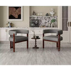 Tavolo da Bar Quadrato Minimalista 31,5'', Piano in MDF effetto Legno Scuro con Robusto Piedistallo e Poggiapiedi in Metallo, Tavolino da Pub Compatto per 2-4 Persone