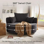 Sedia Girevole a 360° Poltrona Girevole a Barile Rotonda con 3 Cuscini Rimovibili per Salotto, Camera da Letto, Ufficio e Hotel, Verde