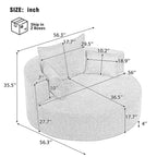 Sedia Girevole a 360° Poltrona Girevole a Barile Rotonda con 3 Cuscini Rimovibili per Salotto, Camera da Letto, Ufficio e Hotel, Verde