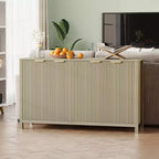 Mobile Credenza a 55 ante con spazio contenitivo, Tavolino da caffè in legno con ripiani regolabili, Tavolo Consolle da ingresso, Credenza moderna per soggiorno