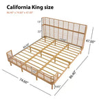 Letto Shadow Coastal Grid in Vimini PE con Testiera ad Ala