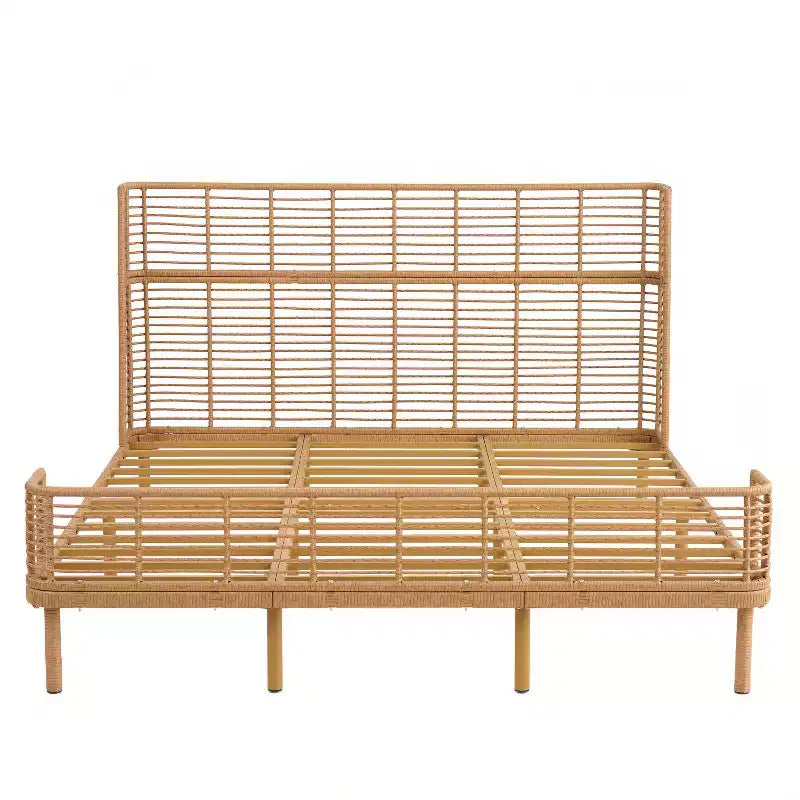 Letto Shadow Coastal Grid in Vimini PE con Testiera ad Ala