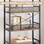 Libreria 70.87 con Cassetti, Librerie Rustiche, Scaffali a Giorno a 4 Livelli, Libreria Stile Rustico per Camera da Letto, Soggiorno, Ufficio, Marrone