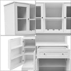 67.9 Mobile dispensa alto da cucina, armadietto da appoggio con cassetto, armadietto da cucina con supporto per microonde, mobile bar per il caffè