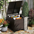 Acekool 80-Gallon Outdoor Deck Storage Box with Lockable Lid, Waterproof & UV-Resistant, Wheels and Handles for Patio, Garden, Poolside Storage