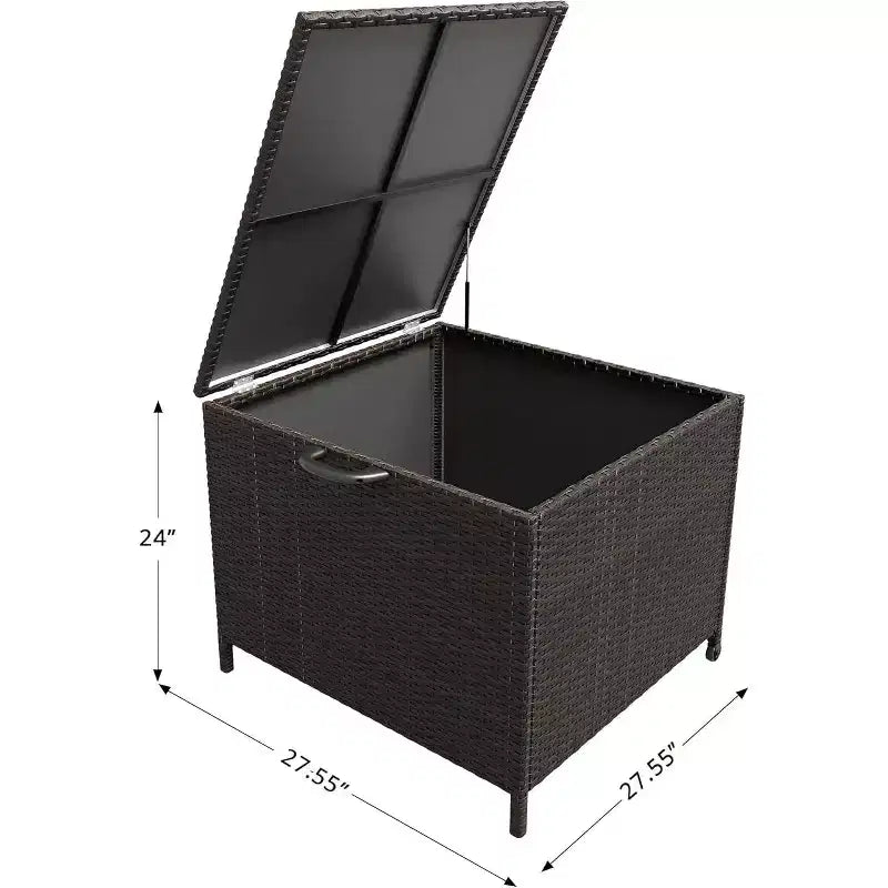 Baule portaoggetti da esterno da 300 litri con coperchio lucchettabile, impermeabile e resistente ai raggi UV, con ruote e maniglie per patio, giardino, bordo piscina