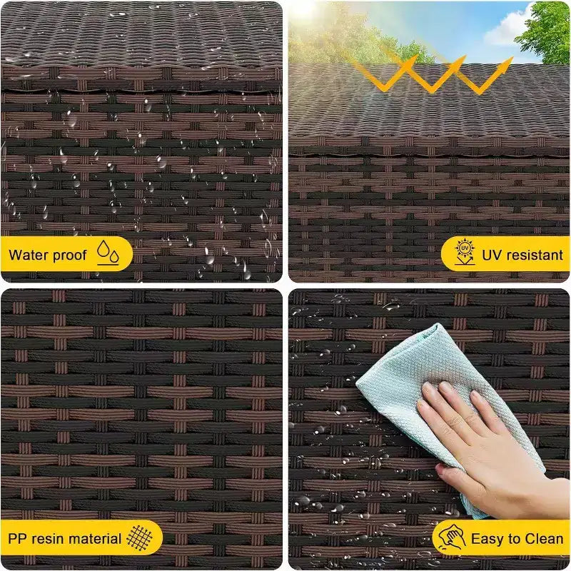 Baule portaoggetti da esterno da 300 litri con coperchio lucchettabile, impermeabile e resistente ai raggi UV, con ruote e maniglie per patio, giardino, bordo piscina