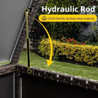 Baule portaoggetti da esterno da 300 litri con coperchio lucchettabile, impermeabile e resistente ai raggi UV, con ruote e maniglie per patio, giardino, bordo piscina
