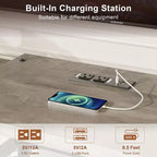 Mobile Porta TV con Luci LED per TV da 55/65/75 Pollici, Mobile TV Grande da 170 cm con Prese di Corrente, Consolle Media per Soggiorno