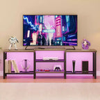 Mobile Porta TV con Luci LED per TV da 55/65/75 Pollici, Mobile TV Grande da 170 cm con Prese di Corrente, Consolle Media per Soggiorno