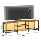 Mobile Porta TV con Luci LED per TV da 55/65/75 Pollici, Mobile TV Grande da 170 cm con Prese di Corrente, Consolle Media per Soggiorno