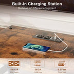 Mobile Porta TV con Luci LED per TV da 55/65/75 Pollici, Mobile TV Grande da 170 cm con Prese di Corrente, Consolle Media per Soggiorno