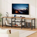 TROPOW TV Stand with LED Lights for 55/65/75 Inch TV, 67 Inch Large Entertainment Center with Power Outlets, Media Console for Living Room