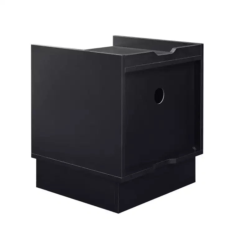 Comodino Moderno con 2 Cassetti, Luci LED e Porte di Ricarica, Ampio Spazio Contenitivo