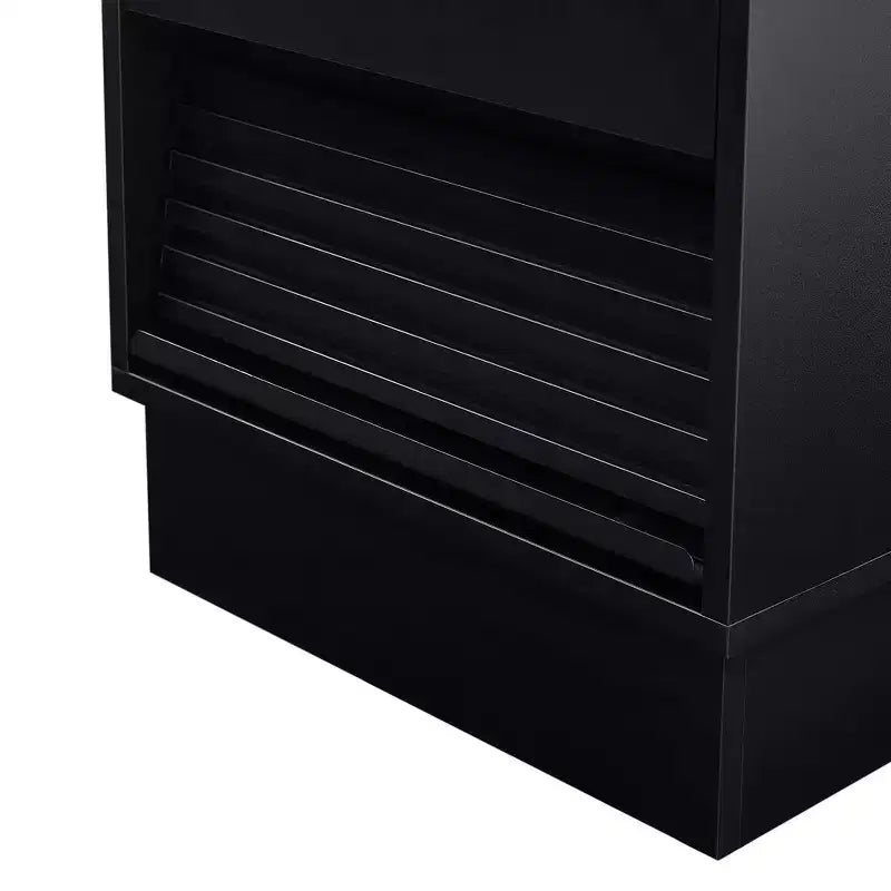 Comodino Moderno con 2 Cassetti, Luci LED e Porte di Ricarica, Ampio Spazio Contenitivo
