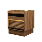 Comodino Moderno con 2 Cassetti, Luci LED e Porte di Ricarica, Ampio Spazio Contenitivo