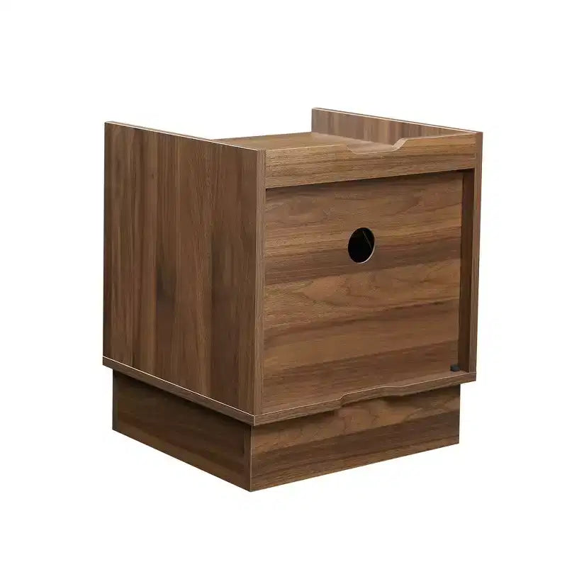 Comodino Moderno con 2 Cassetti, Luci LED e Porte di Ricarica, Ampio Spazio Contenitivo
