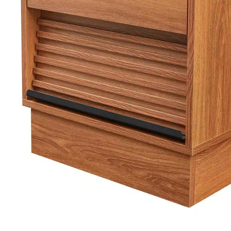 Comodino Moderno con 2 Cassetti, Luci LED e Porte di Ricarica, Ampio Spazio Contenitivo
