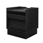 Comodino Moderno con 2 Cassetti, Luci LED e Porte di Ricarica, Ampio Spazio Contenitivo