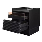Comodino Moderno con 2 Cassetti, Luci LED e Porte di Ricarica, Ampio Spazio Contenitivo