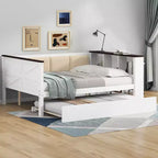 Daybed Gibson in Legno con Ripiani Contenitore e Schienale Imbottito