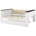 Daybed Gibson in Legno con Ripiani Contenitore e Schienale Imbottito