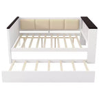 Daybed Gibson in Legno con Ripiani Contenitore e Schienale Imbottito