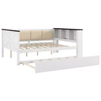 Daybed Gibson in Legno con Ripiani Contenitore e Schienale Imbottito