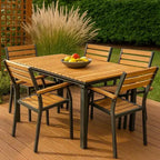 Royal Hampton 62-84 Inch Outdoor Extendable Dining Table, Aluminium, Brown