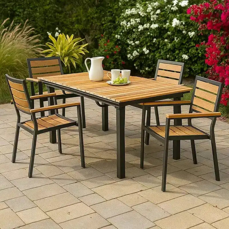 Tavolo da pranzo allungabile da esterno 157-213 cm, alluminio, marrone
