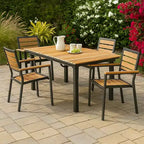 Tavolo da pranzo allungabile da esterno 157-213 cm, alluminio, marrone