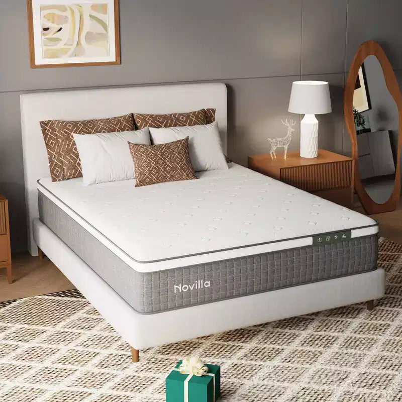 Materasso ibrido matrimoniale medio da 12 pollici in memory foam e a molle insacchettate in scatola