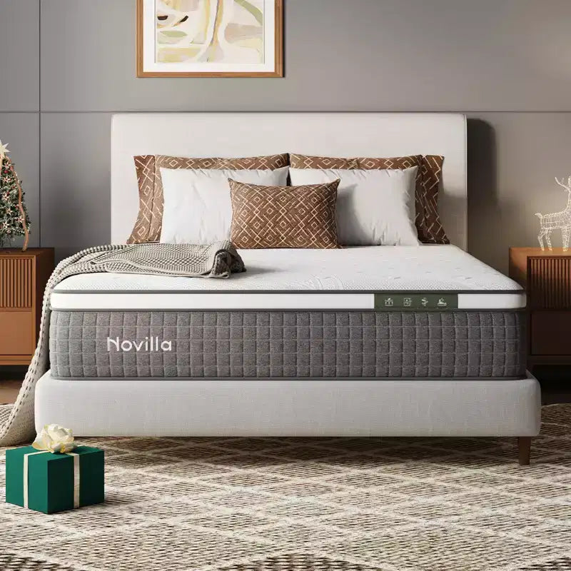 Materasso ibrido matrimoniale medio da 12 pollici in memory foam e a molle insacchettate in scatola