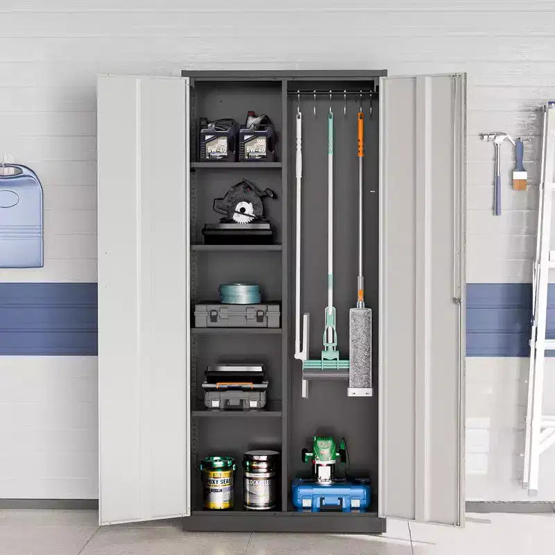 Steel Tool Storage Cabinet With 6 Hooks