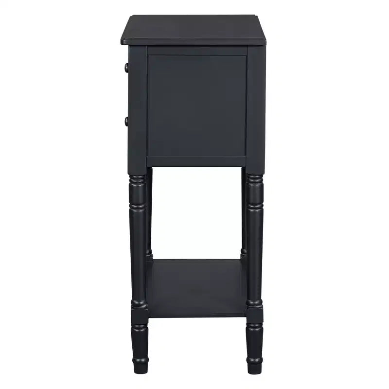Consolle piccola retrò con cassetti e ripiano inferiore, tavolo da ingresso in legno stile rustico con portaoggetti, tavolino sottile in legno per ingresso