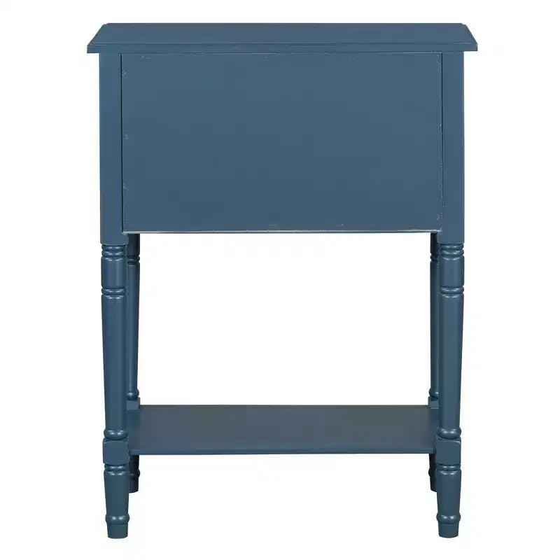 Consolle piccola retrò con cassetti e ripiano inferiore, tavolo da ingresso in legno stile rustico con portaoggetti, tavolino sottile in legno per ingresso