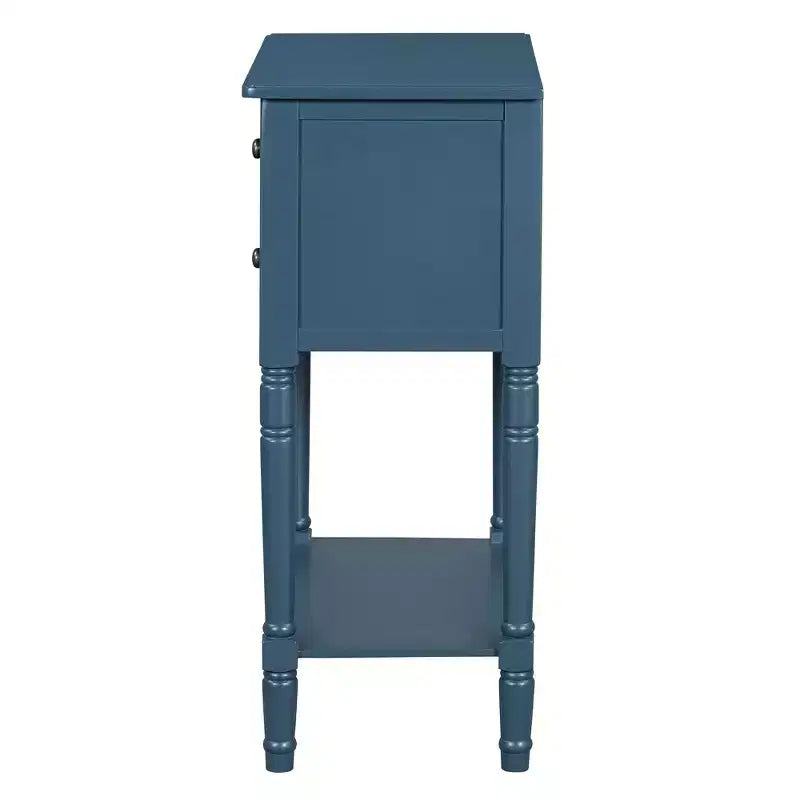 Consolle piccola retrò con cassetti e ripiano inferiore, tavolo da ingresso in legno stile rustico con portaoggetti, tavolino sottile in legno per ingresso