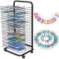 COZONY Mobile Art Drying Rack, Removable Metal Shelves Lockable Wheels for Classroom Studio Craft Room