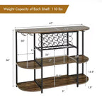 Tavolo da scaffale per caffè con mobile bar e porta bicchieri, porta liquori indipendente
