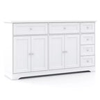 59 Mobile Credenza/Buffet da Soggiorno con 4 Ante e 6 Cassetti Bianco