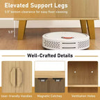 Credenza Buffet Mobile Contenitore con Ante Doppie e 3 Ripiani Staccabili