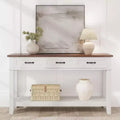 Entryway Table, Console Table with 3 Storage Drawers, 3 Tier Farmhouse Wooden Sofa Table, Hallway Tables for Entryway, Living Room